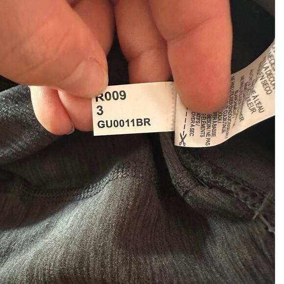 NWT Gaiam Om High Rise Porkchop Cuffed Leggings Size XL Drawstring Black Heather - Picture 11 of 11